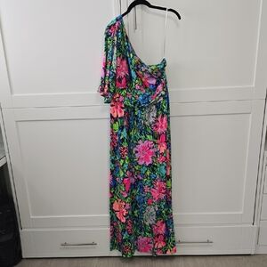 Lilly Pulitzer One-Shoulder Dress in Vibrant Floral